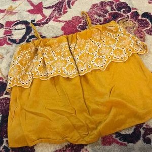 Mustard Embroidered Tank Top